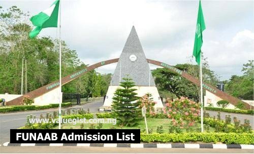 FUNAAB Admission List